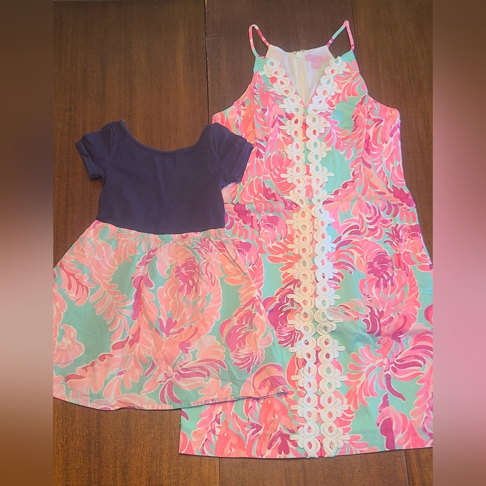 Mommy and Mini Set.  Lilly Pulitzer Pearl Shift Poolside Blue love Birds